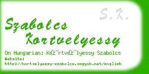 szabolcs kortvelyessy business card